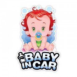 Baby in Car Rear Windshield Stickers (Waterproof) 20 cm height