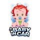 Baby in Car Rear Windshield Stickers (Waterproof) 20 cm height Baby in Car Rear Windshield Stickers (Waterproof) 20 cm height