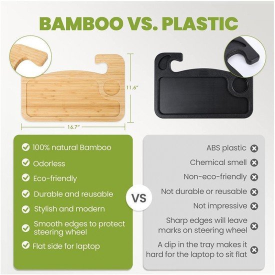 Bamboo Car Steering Wheel Tray Bamboo Car Steering Wheel Tray