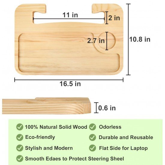Bamboo Car Steering Wheel Tray Bamboo Car Steering Wheel Tray