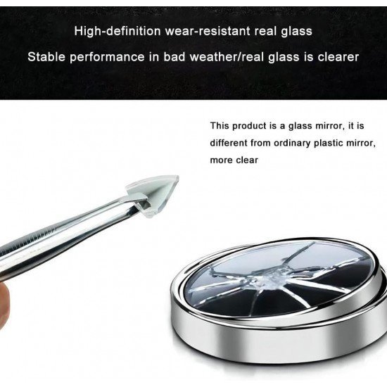 Blind Spot Rear View Convex Mirror -360° Adjustable (Pack of 2) in Chrome & Black Color Blind Spot Rear View Convex Mirror -360° Adjustable (Pack of 2) in Chrome & Black Color