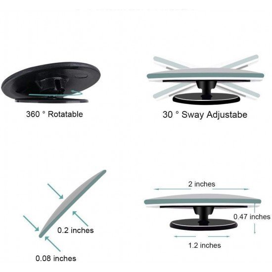 Frameless Blind Spot Rear View Convex Mirror -360° Adjustable & Anti Scratch (Pack of 2) Frameless Blind Spot Rear View Convex Mirror -360° Adjustable & Anti Scratch (Pack of 2)