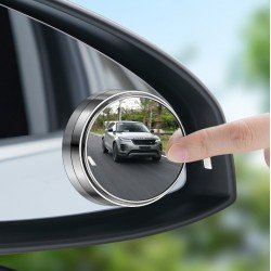 Blind Spot Rear View Convex Mirror -360° Adjustable (Pack of 2) in Chrome & Black Color Blind Spot Rear View Convex Mirror -360° Adjustable (Pack of 2) in Chrome & Black Color