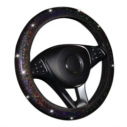 Sparkling Black Bling Steering Wheel Cover Universal Fit – Stretch Fit
