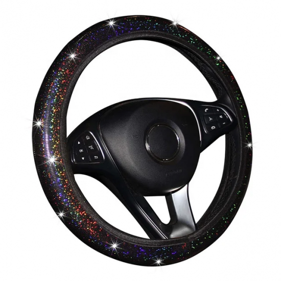 Sparkling Black Bling Steering Wheel Cover Universal Fit – Stretch Fit Sparkling Black Bling Steering Wheel Cover Universal Fit – Stretch Fit