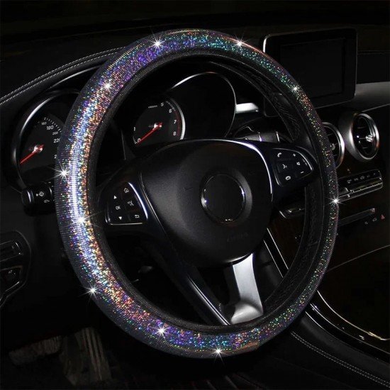 Metallic Glitter Bling Steering Wheel Cover Universal Fit – Stretch Fit Metallic Glitter Bling Steering Wheel Cover Universal Fit – Stretch Fit