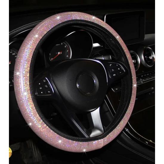 Glitter Pink Bling Steering Wheel Cover Universal Fit – Stretch Fit Glitter Pink Bling Steering Wheel Cover Universal Fit – Stretch Fit
