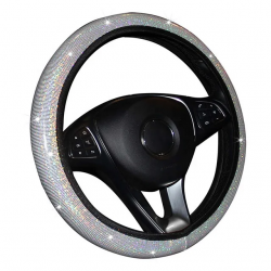 Sparkling Silver Bling Steering Wheel Cover Universal Fit – Stretch Fit