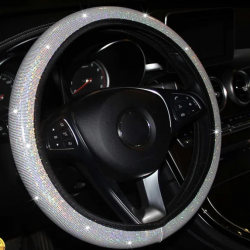 Sparkling Silver Bling Steering Wheel Cover Universal Fit – Stretch Fit Sparkling Silver Bling Steering Wheel Cover Universal Fit – Stretch Fit