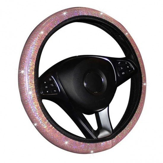 Glitter Pink Bling Steering Wheel Cover Universal Fit – Stretch Fit Glitter Pink Bling Steering Wheel Cover Universal Fit – Stretch Fit
