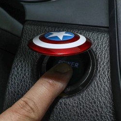 Captain America Shield Car Engine Start Stop Button Flip Cover | Universal Fit