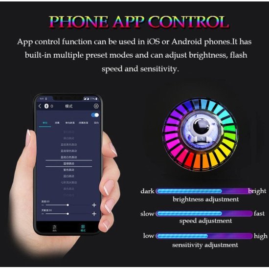 Astronaut Car Ambient Rhythm LED Light with Air Freshener & Music Sync