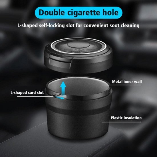 Portable LED Car Ashtray - Pop Up Ashtray with LED Light (3 Colors)