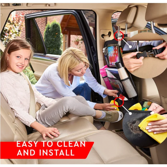 Car Back Seat Organizer - 8 Open Pockets (Oxford Material)