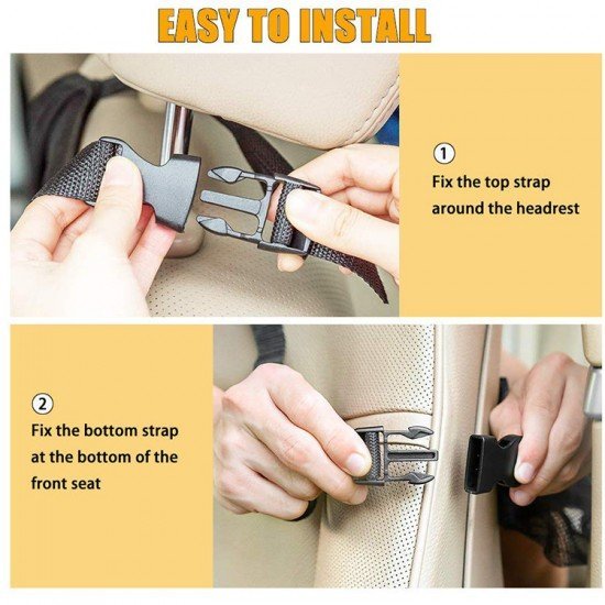 Car Back Seat Organizer - 8 Open Pockets (Oxford Material)