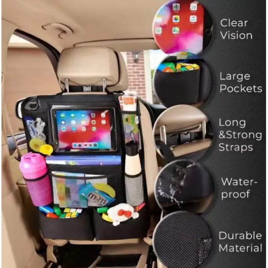 Car Back Seat Organizer - 8 Open Pockets (Oxford Material)