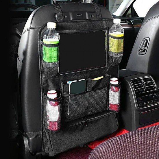 Car Back Seat Organizer with Zipper Pocket – 600D Oxford Material