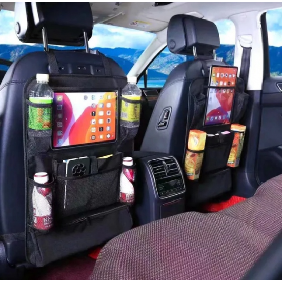 Car Back Seat Organizer with Zipper Pocket – 600D Oxford Material