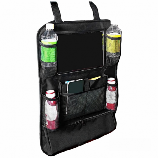 Car Back Seat Organizer with Zipper Pocket – 600D Oxford Material