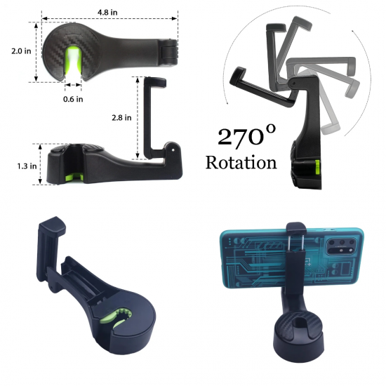 2 In 1 Car Headrest Hooks & Phone Holder 2 In 1 Car Headrest Hooks & Phone Holder