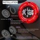 BAT Car Engine Start Stop Button Rotary Covers - Universal Fit (Black)