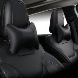 Car Neck Leather Pillow Pack of 2 - Headrest Neck Support Cushions (BLACK) Car Neck Leather Pillow Pack of 2 - Headrest Neck Support Cushions (BLACK)