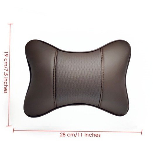 Coffee Color Car Neck Leather Pillow Pack of 2 Coffee Color Car Neck Leather Pillow Pack of 2