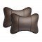 Coffee Color Car Neck Leather Pillow Pack of 2