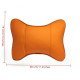 Pumpkin Orange Car Neck Leather Pillow Pack of 2 - Headrest Support Cushions Pumpkin Orange Car Neck Leather Pillow Pack of 2 - Headrest Support Cushions