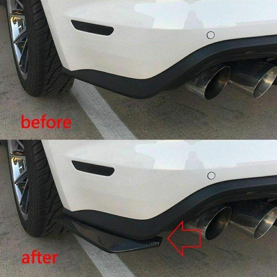Car Rear Diffuser Splitter Winglets - Wrap Angle Protector (Pack of 2) Carbon Fiber Car Rear Diffuser Splitter Winglets - Wrap Angle Protector (Pack of 2) Carbon Fiber
