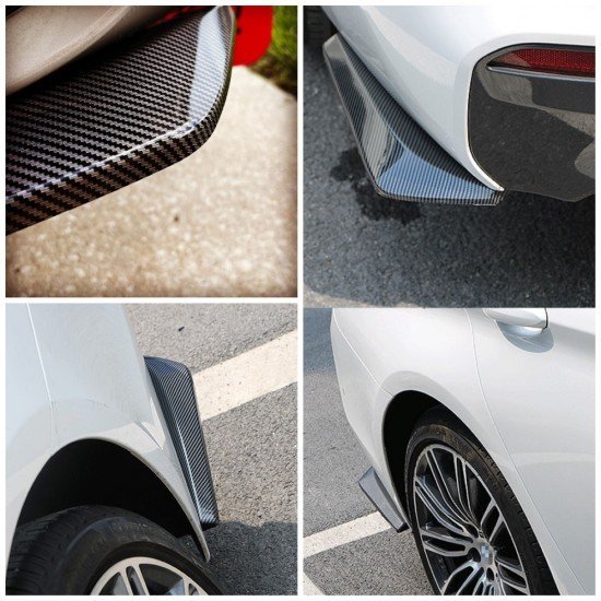 Car Rear Diffuser Splitter Winglets - Wrap Angle Protector (Pack of 2) Carbon Fiber Car Rear Diffuser Splitter Winglets - Wrap Angle Protector (Pack of 2) Carbon Fiber