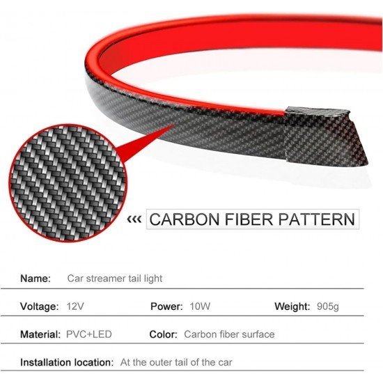 Carbon Fiber Rear LED Spoiler - Universal Fit (Waterproof) 130cm Carbon Fiber Rear LED Spoiler - Universal Fit (Waterproof) 130cm