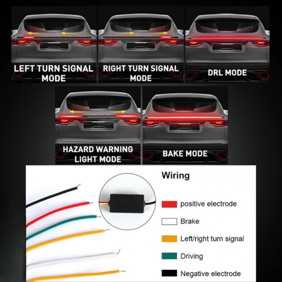 Carbon Fiber Rear LED Spoiler - Universal Fit (Waterproof) 130cm Carbon Fiber Rear LED Spoiler - Universal Fit (Waterproof) 130cm