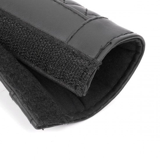Premium Leather Car Seat Belt Covers - (Pack of 2) Black