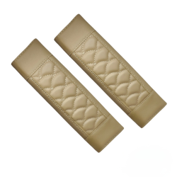 Premium Nappa Leather Car Seat Belt Covers Pack of 2 – Beige