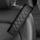 Premium Leather Car Seat Belt Covers - (Pack of 2) Black