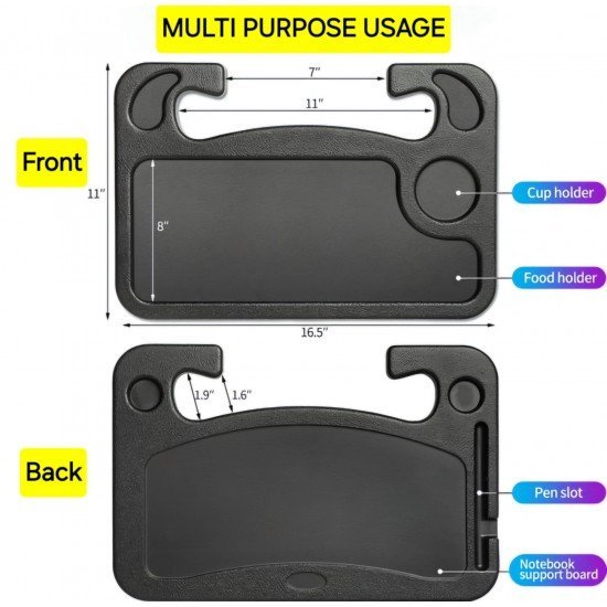 Car Steering Wheel Multipurpose Tray (Black) Car Steering Wheel Multipurpose Tray (Black)