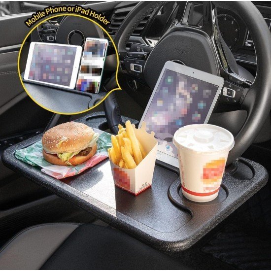 Car Steering Wheel Multipurpose Tray (Black) Car Steering Wheel Multipurpose Tray (Black)