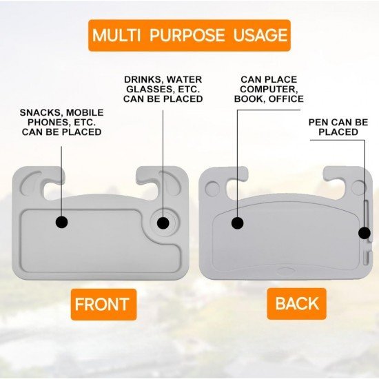Car Steering Wheel Multipurpose Tray (Grey) Car Steering Wheel Multipurpose Tray (Grey)