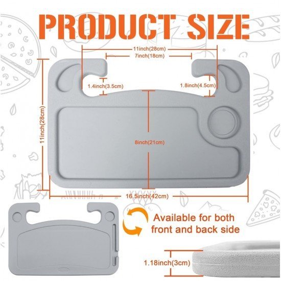 Car Steering Wheel Multipurpose Tray (Grey) Car Steering Wheel Multipurpose Tray (Grey)