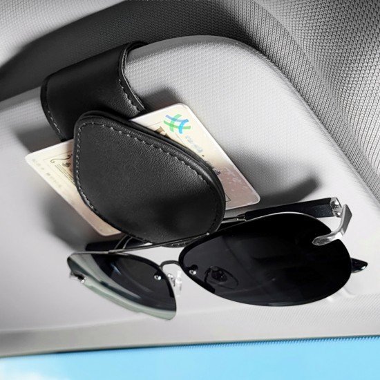 Car Sun Visor Glasses Holder Clip – Premium Leather Metal & Magnet Car Sun Visor Glasses Holder Clip – Premium Leather Metal & Magnet