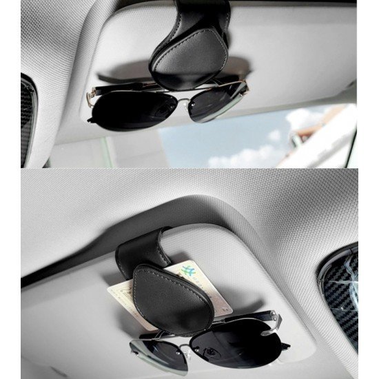 Car Sun Visor Glasses Holder Clip – Premium Leather Metal & Magnet Car Sun Visor Glasses Holder Clip – Premium Leather Metal & Magnet