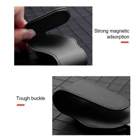 Car Sun Visor Glasses Holder Clip – Premium Leather Metal & Magnet Car Sun Visor Glasses Holder Clip – Premium Leather Metal & Magnet