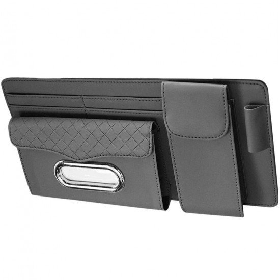 4-in-1 Nappa Leather Car Sun Visor Organizer – Tissue Holder, Sunglasses Holder, Card Slot & Pen Holder 4-in-1 Nappa Leather Car Sun Visor Organizer – Tissue Holder, Sunglasses Holder, Card Slot & Pen Holder