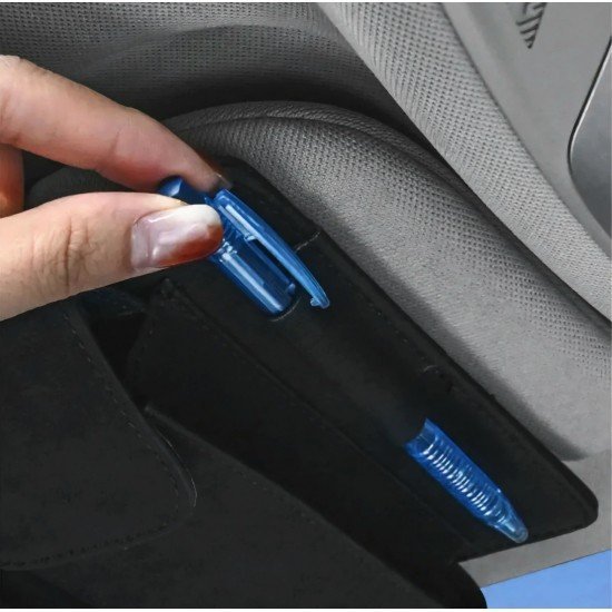 4-in-1 Nappa Leather Car Sun Visor Organizer – Tissue Holder, Sunglasses Holder, Card Slot & Pen Holder 4-in-1 Nappa Leather Car Sun Visor Organizer – Tissue Holder, Sunglasses Holder, Card Slot & Pen Holder
