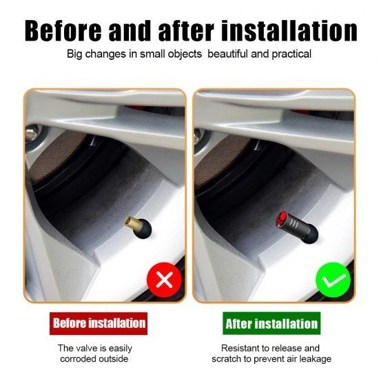 White Finger 4 Pcs Aluminum Tire Valve Stem Caps - Universal Fit