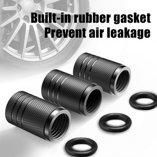 White Finger 4 Pcs Aluminum Tire Valve Stem Caps - Universal Fit