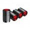 Red Skull 4 Pcs Aluminum Tire Valve Stem Caps - Universal Fit