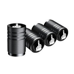 White Finger 4 Pcs Aluminum Tire Valve Stem Caps - Universal Fit