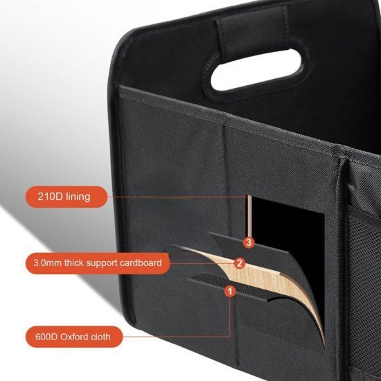 Large Collapsible Car Trunk Organizer With Reflector Band – 600D Oxford Large Collapsible Car Trunk Organizer With Reflector Band – 600D Oxford